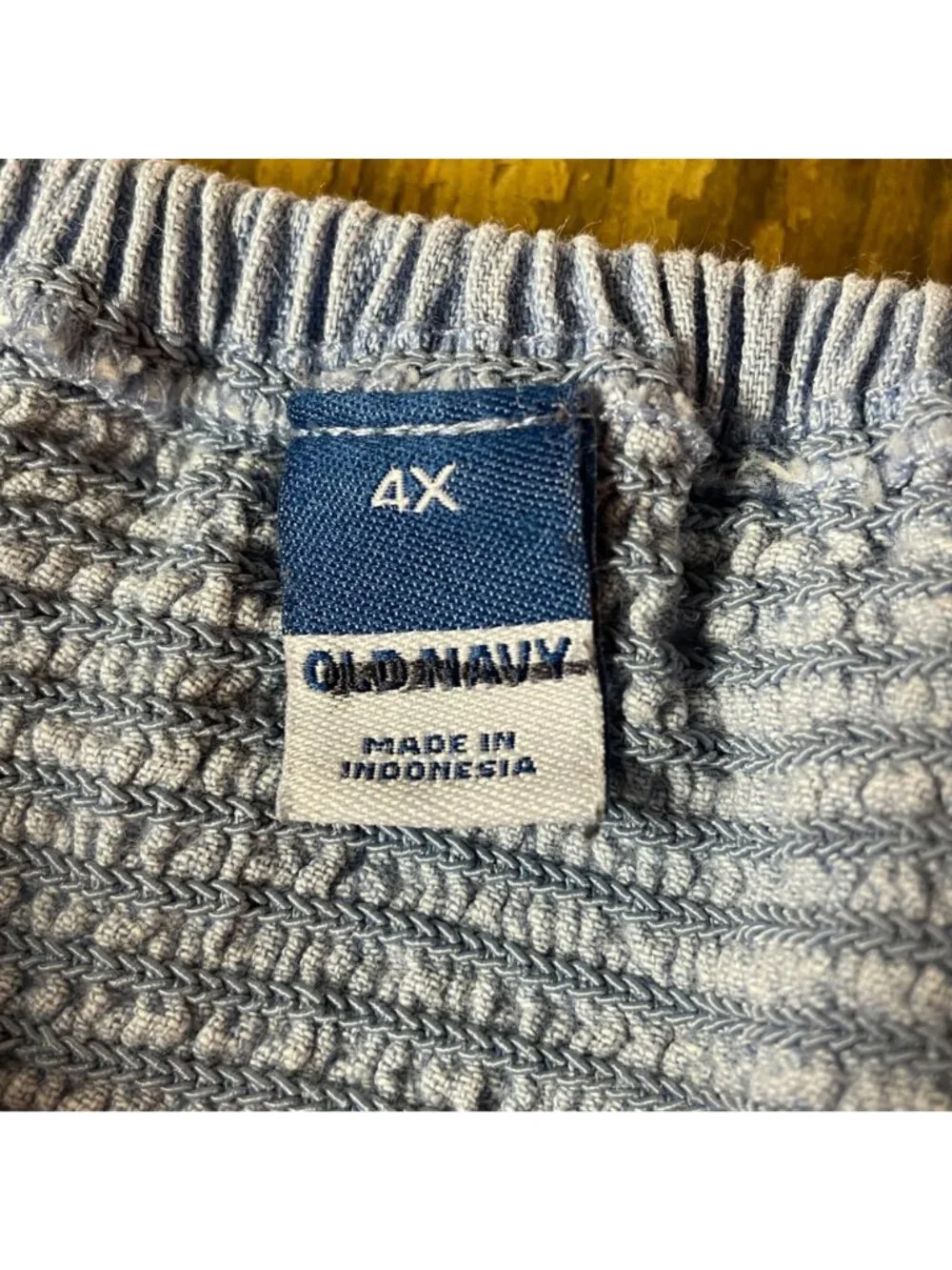 Old Navy Chambray Puff Sleeve Babydoll Top Sz 4X Peasant Boho Festival